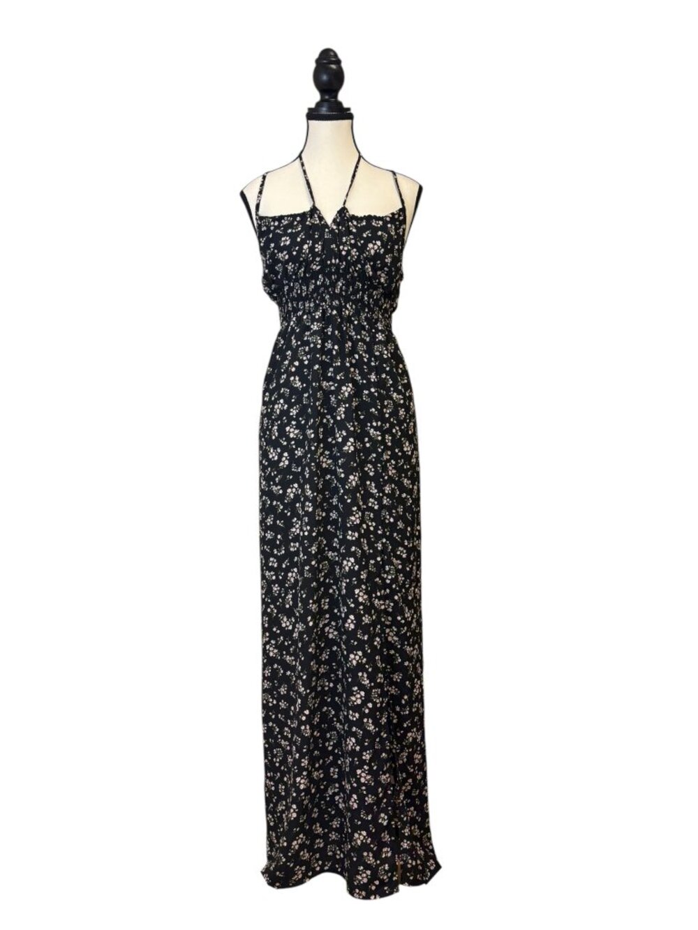ambiance Black & Floral Print Dress (L)